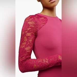 No Excuses Lace long Sleeve NWOT sangria